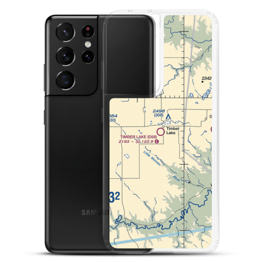 Timber Lake Municipal Airport (D58) VFR Sectional Samsung Case Samsung Galaxy S21 Ultra model shown