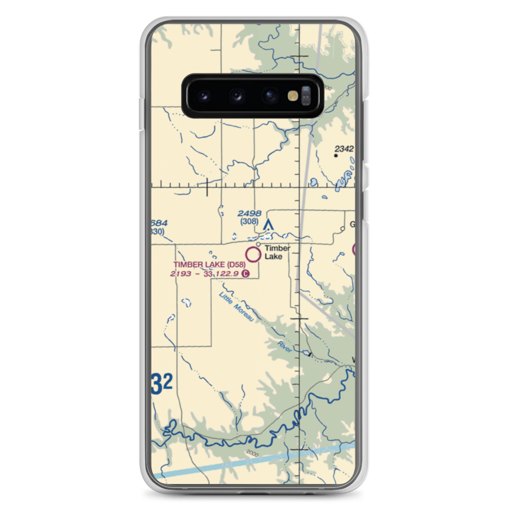 Timber Lake Municipal Airport (D58) VFR Sectional Samsung Case Samsung Galaxy S10+ model shown