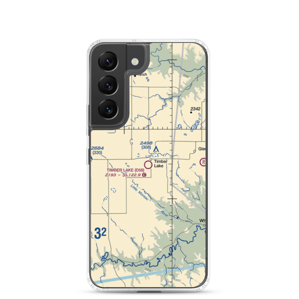 Timber Lake Municipal Airport (D58) VFR Sectional Samsung Case Samsung Galaxy S22 model shown