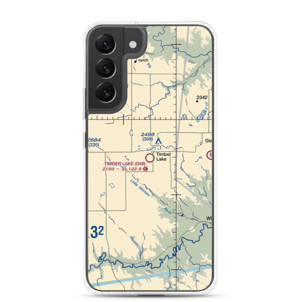 Timber Lake Municipal Airport (D58) VFR Sectional Samsung Case Samsung Galaxy S22 Plus model shown
