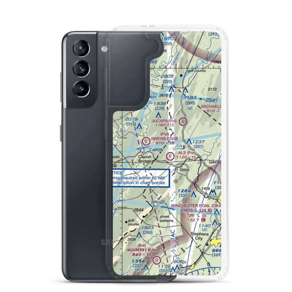 Timber Ridge Airpark (VA46) VFR Sectional Samsung Case Samsung Galaxy S21 model shown