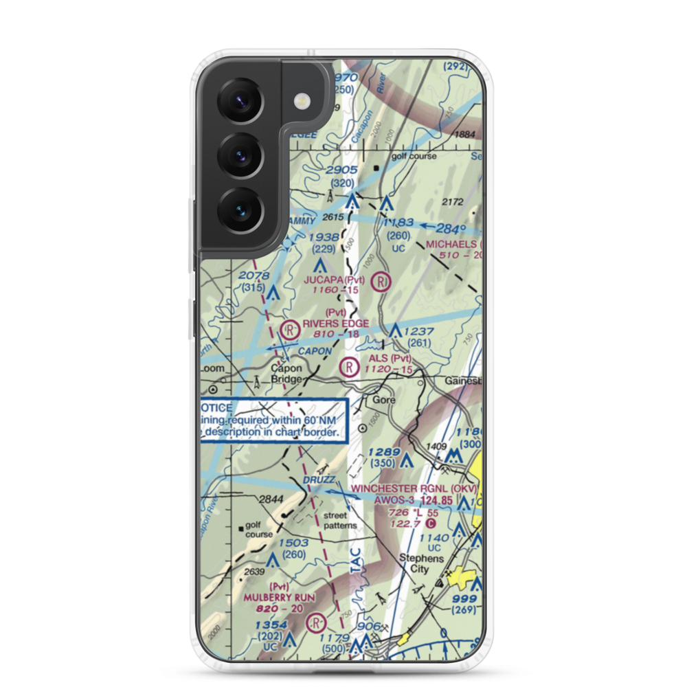 Timber Ridge Airpark (VA46) VFR Sectional Samsung Case Samsung Galaxy S22 Plus model shown