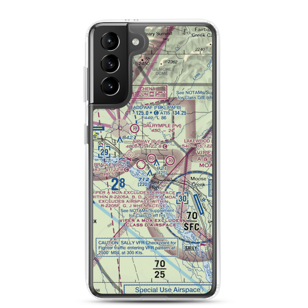 Timber Trails Airport (AA76) VFR Sectional Samsung Case Samsung Galaxy S21 Plus model shown