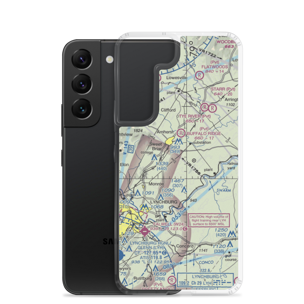 Timberdoodle Airport (93VA) VFR Sectional Samsung Case Samsung Galaxy S22 model shown