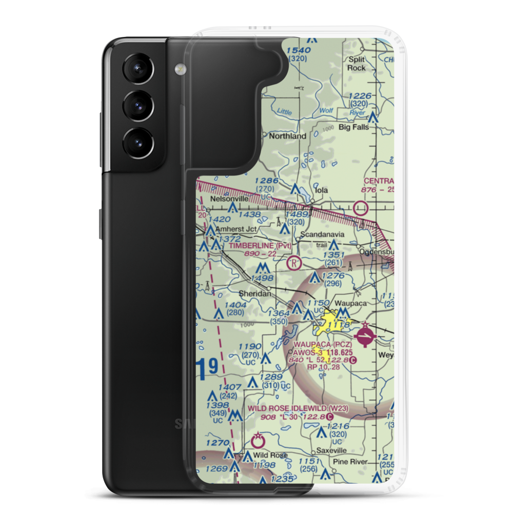 Timberline Airport (WI47) VFR Sectional Samsung Case Samsung Galaxy S21 Plus model shown