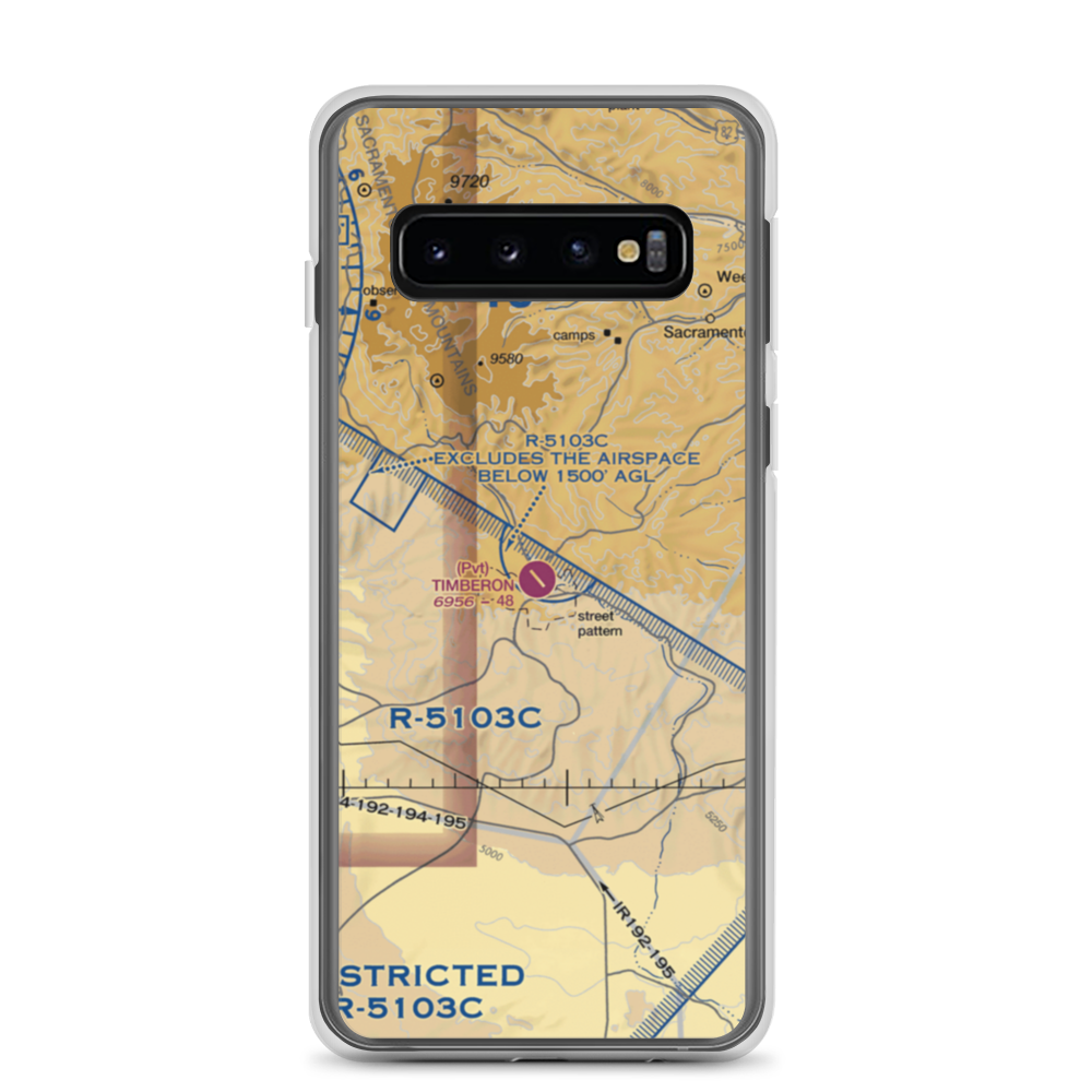 Timberon Airport (52NM) VFR Sectional Samsung Case Samsung Galaxy S10 model shown