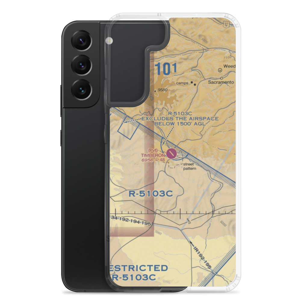 Timberon Airport (52NM) VFR Sectional Samsung Case Samsung Galaxy S22 Plus model shown