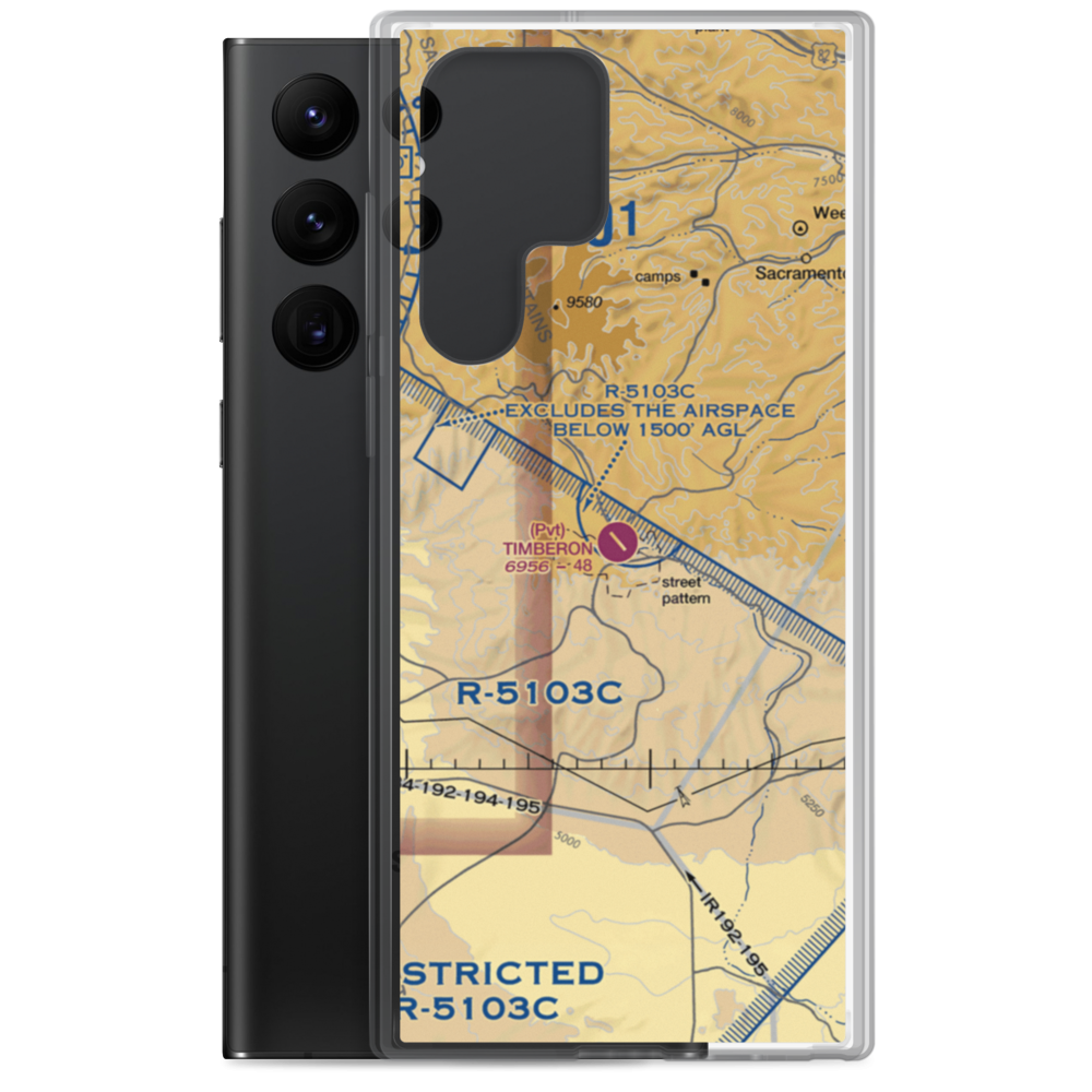 Timberon Airport (52NM) VFR Sectional Samsung Case Samsung Galaxy S22 Ultra model shown