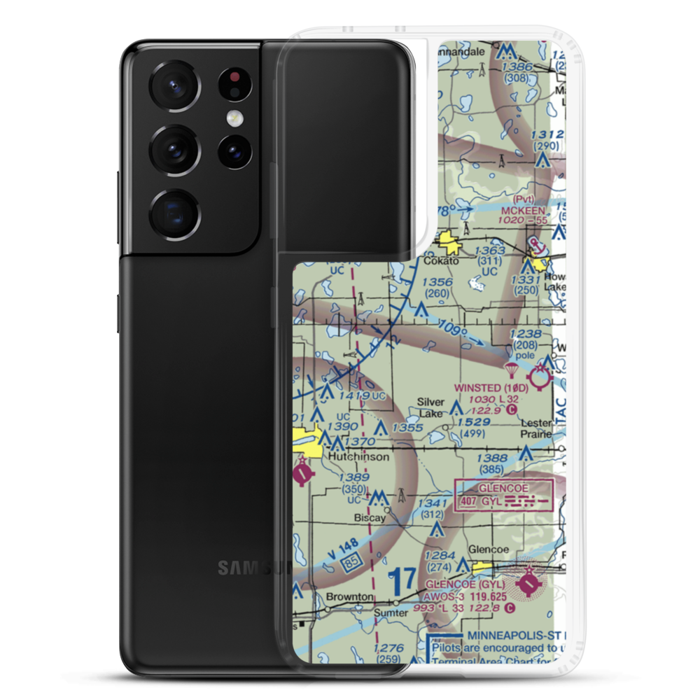 Timmers Landing Field (MN41) VFR Sectional Samsung Case Samsung Galaxy S21 Ultra model shown