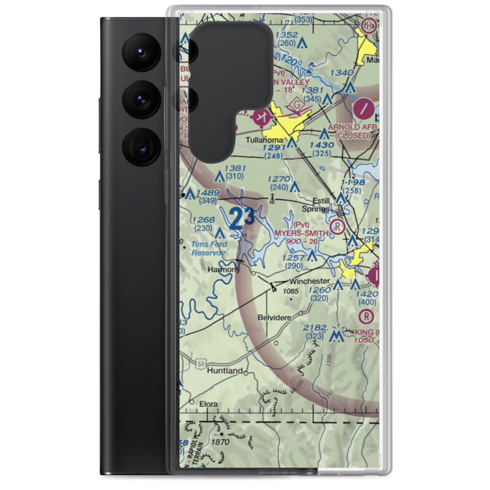 Tims Ford Seaplane Base (0TN1) VFR Sectional Samsung Case Samsung Galaxy S22 Ultra model shown