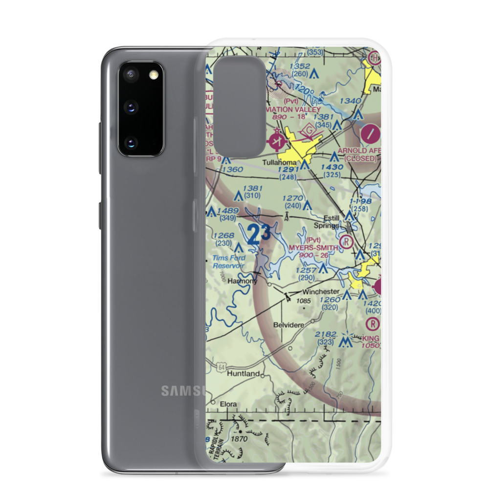 Tims Ford Seaplane Base (0TN1) VFR Sectional Samsung Case Samsung Galaxy S20 model shown