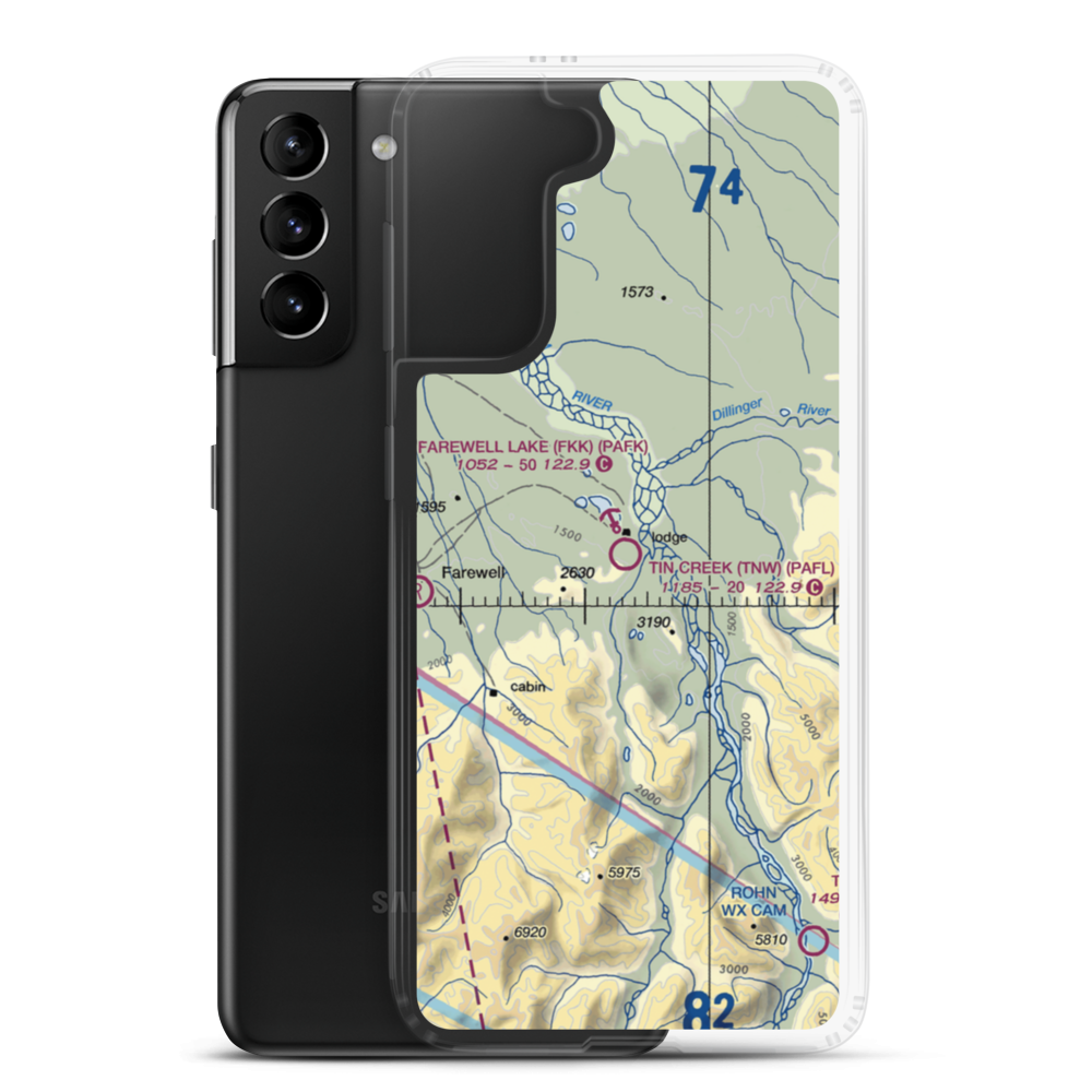 Tin Creek Airport (TNW) VFR Sectional Samsung Case Samsung Galaxy S21 Plus model shown