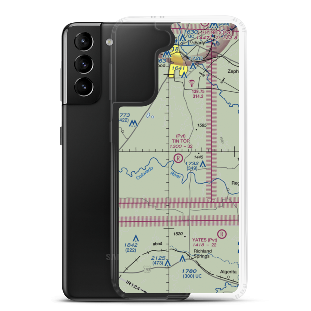 Tin Top Ranch Airport (3TA4) VFR Sectional Samsung Case Samsung Galaxy S21 Plus model shown