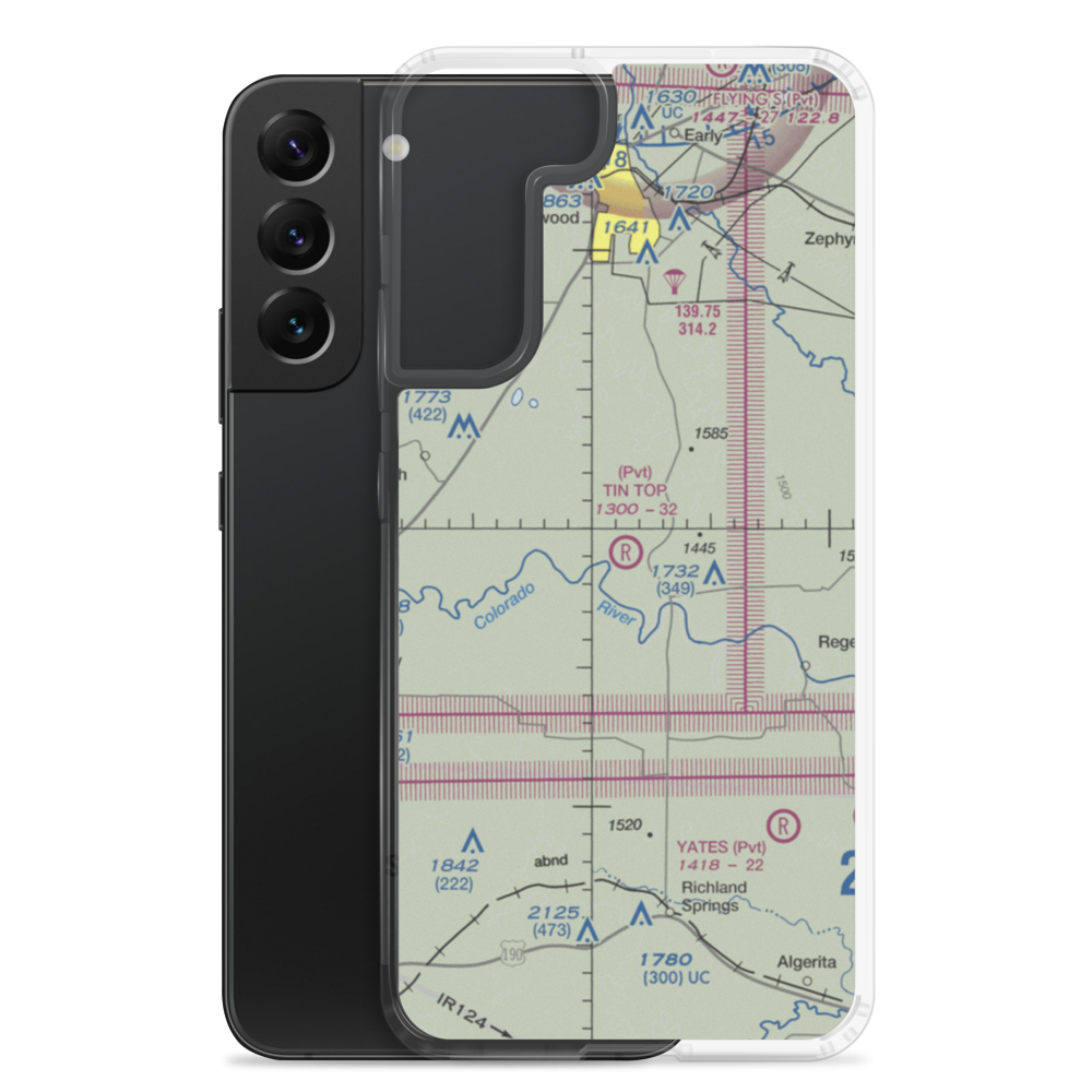 Tin Top Ranch Airport (3TA4) VFR Sectional Samsung Case Samsung Galaxy S22 Plus model shown
