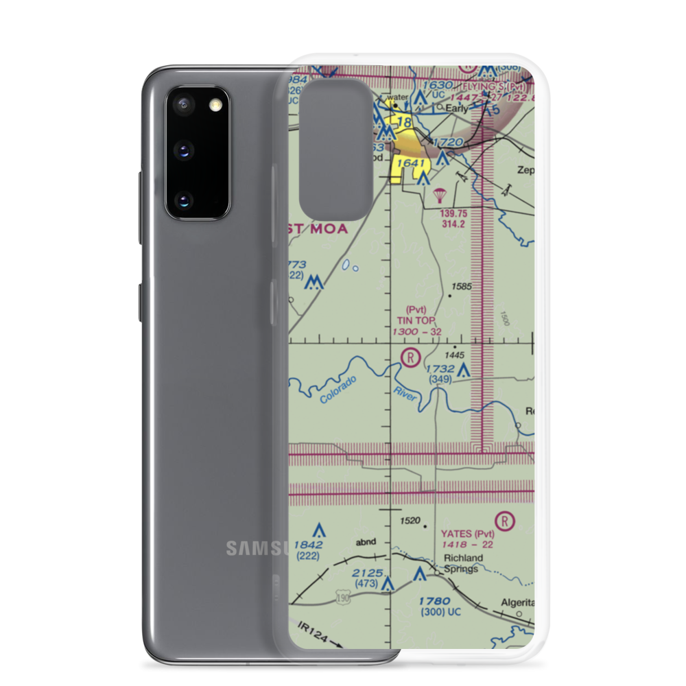Tin Top Ranch Airport (3TA4) VFR Sectional Samsung Case Samsung Galaxy S20 model shown