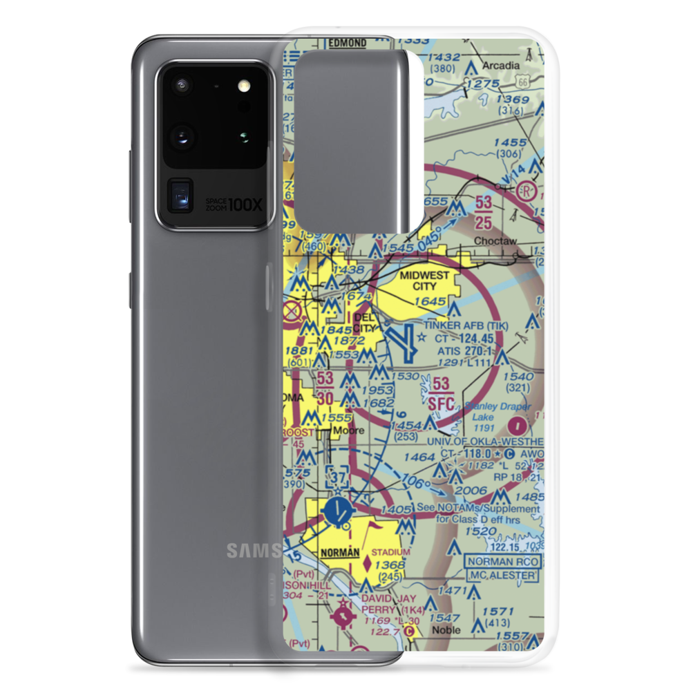 Tinker Air Force Base (TIK) VFR Sectional Samsung Case Samsung Galaxy S20 Ultra model shown