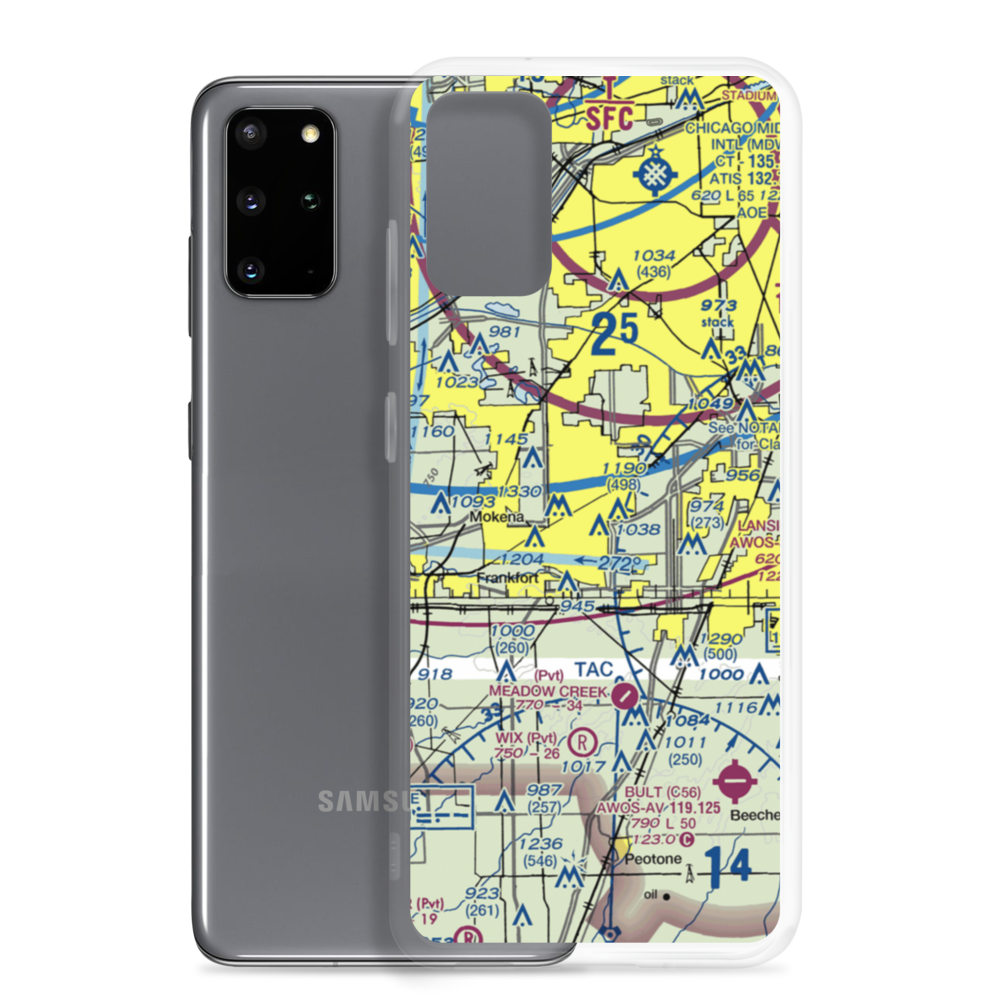 Tinley Park Helistop (TF8) VFR Sectional Samsung Case Samsung Galaxy S20 Plus model shown