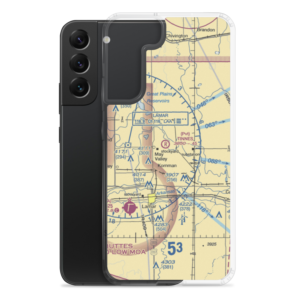 Tinnes Airport (CD03) VFR Sectional Samsung Case Samsung Galaxy S22 Plus model shown
