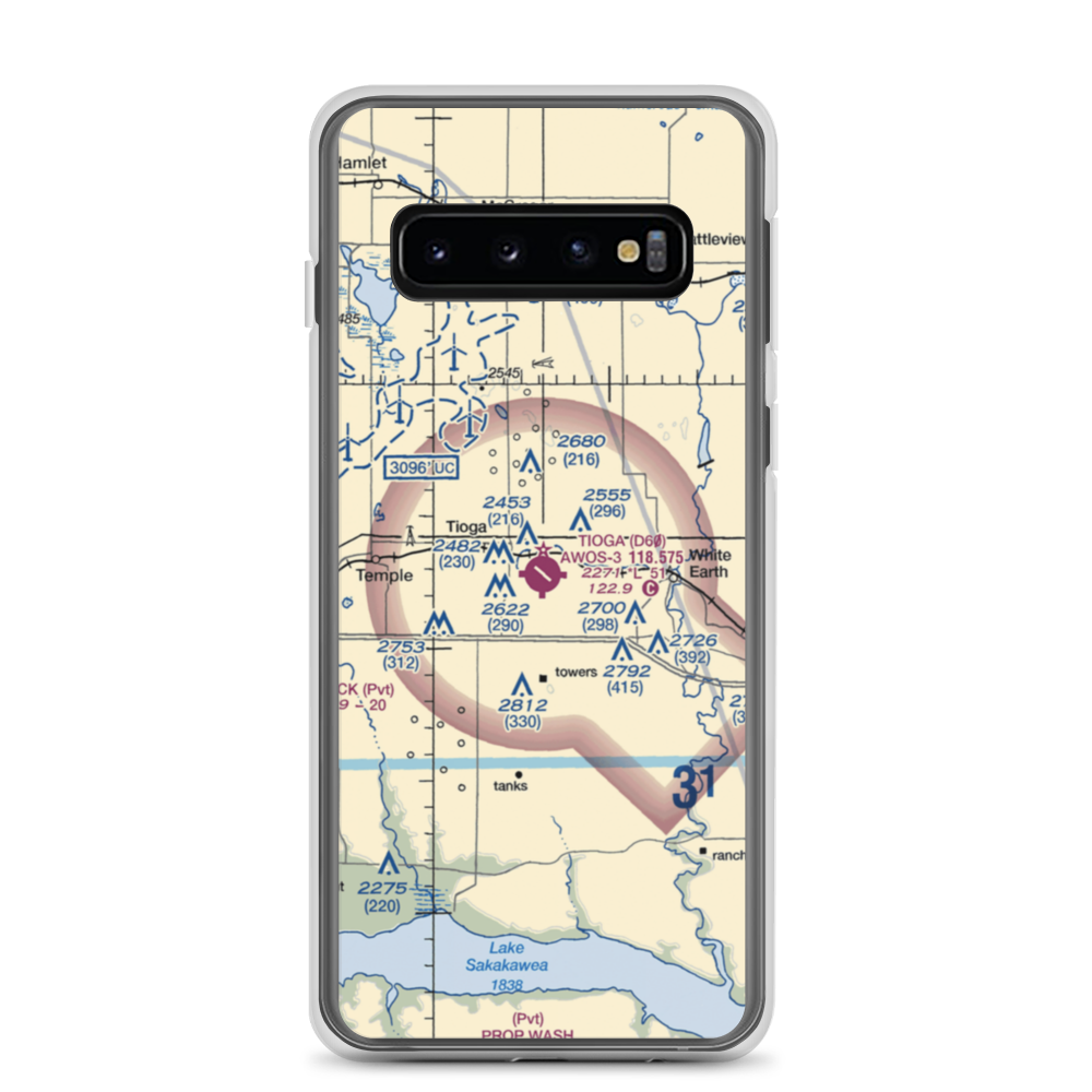 Tioga Municipal Airport (D60) VFR Sectional Samsung Case Samsung Galaxy S10 model shown