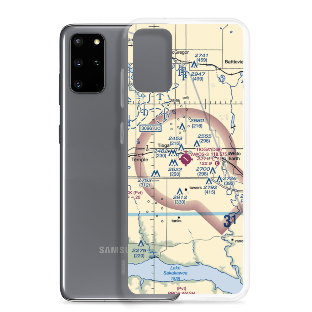 Tioga Municipal Airport (D60) VFR Sectional Samsung Case Samsung Galaxy S20 Plus model shown