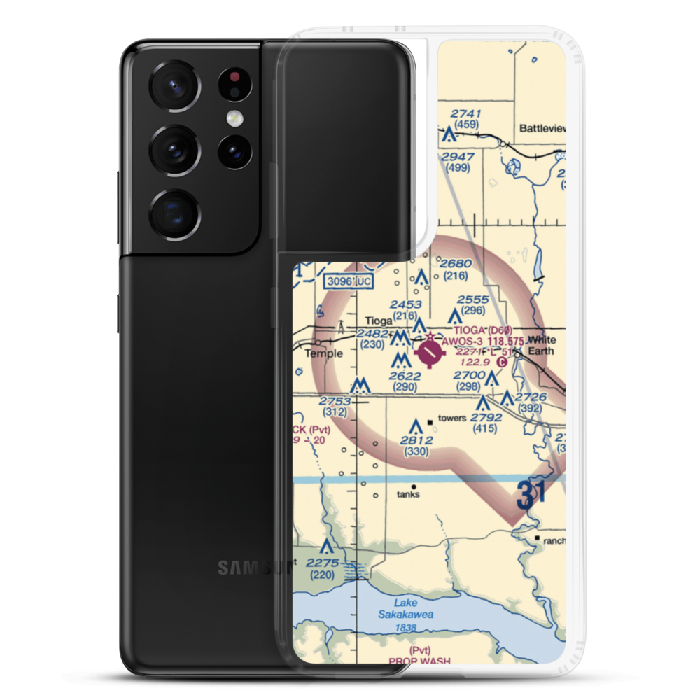 Tioga Municipal Airport (D60) VFR Sectional Samsung Case Samsung Galaxy S21 Ultra model shown