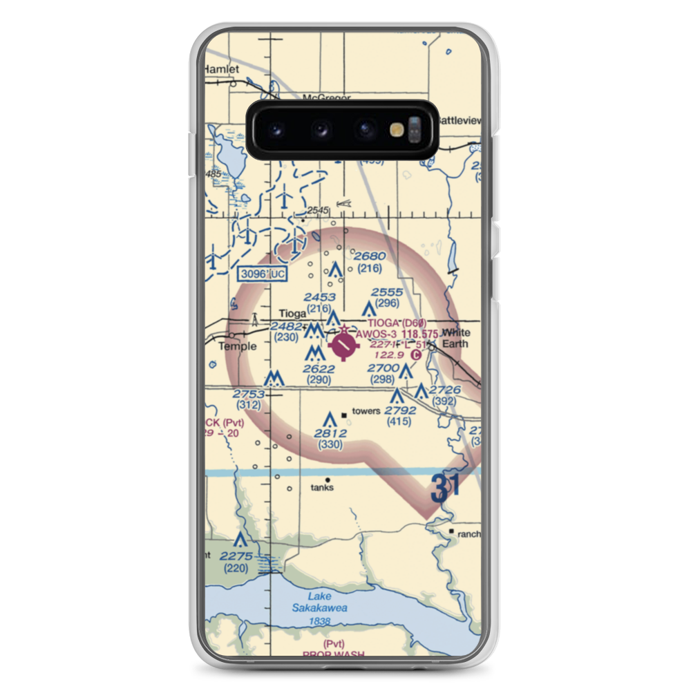 Tioga Municipal Airport (D60) VFR Sectional Samsung Case Samsung Galaxy S10+ model shown