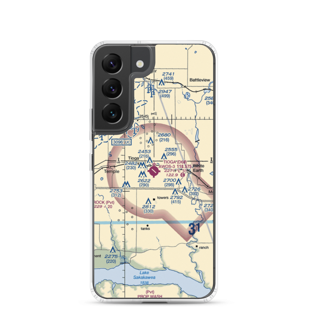 Tioga Municipal Airport (D60) VFR Sectional Samsung Case Samsung Galaxy S22 model shown