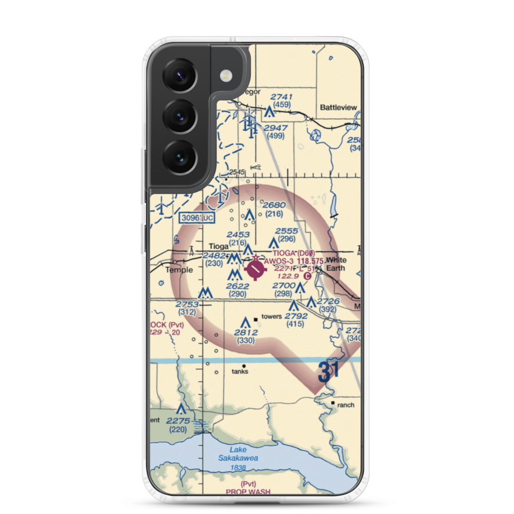 Tioga Municipal Airport (D60) VFR Sectional Samsung Case Samsung Galaxy S22 Plus model shown