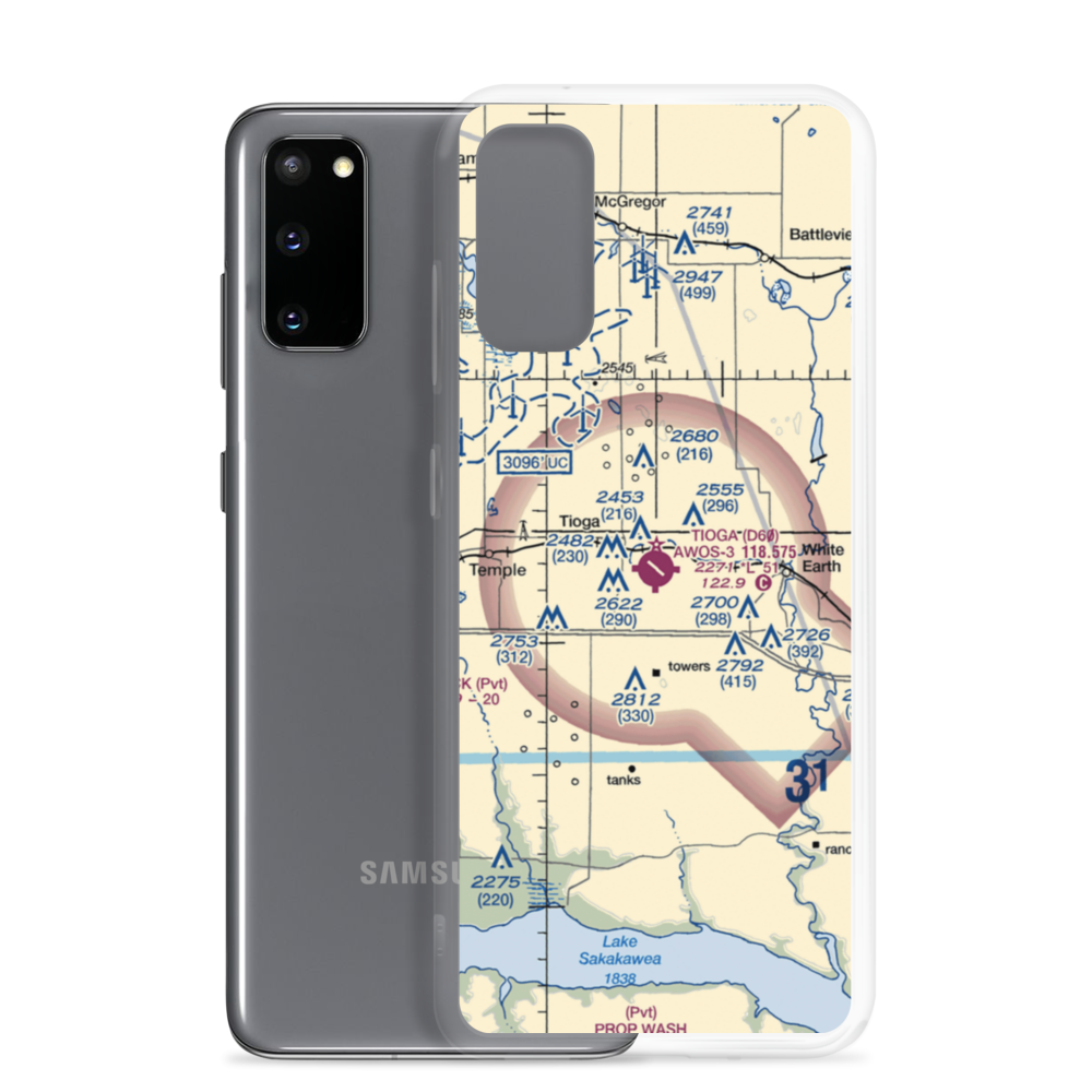 Tioga Municipal Airport (D60) VFR Sectional Samsung Case Samsung Galaxy S20 model shown