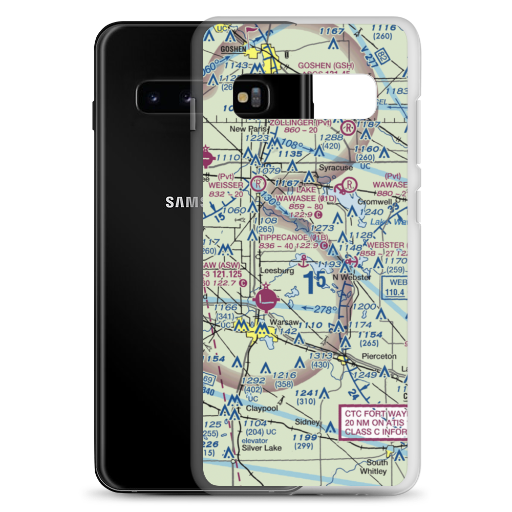 Tippecanoe Seaplane Base (01B) VFR Sectional Samsung Case Samsung Galaxy S10+ model shown