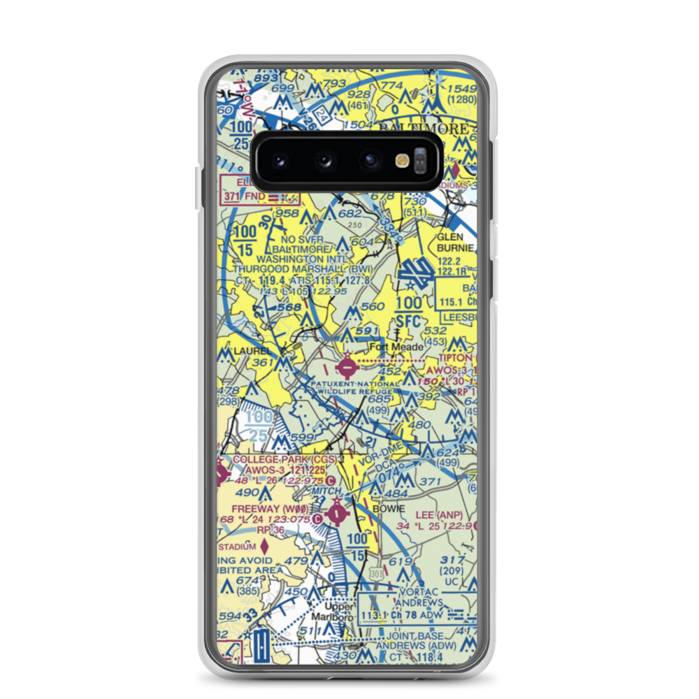 Tipton Airport (FME) VFR Sectional Samsung Case Samsung Galaxy S10 model shown