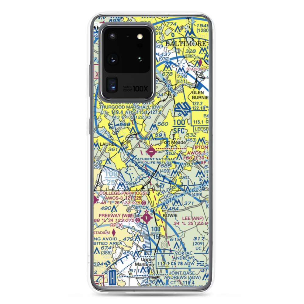Tipton Airport (FME) VFR Sectional Samsung Case Samsung Galaxy S20 Ultra model shown