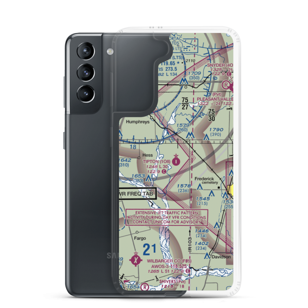 Tipton Municipal Airport (1O8) VFR Sectional Samsung Case Samsung Galaxy S21 model shown