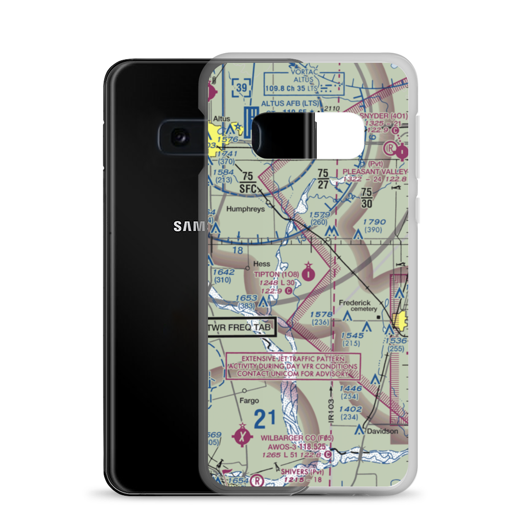Tipton Municipal Airport (1O8) VFR Sectional Samsung Case Samsung Galaxy S10e model shown