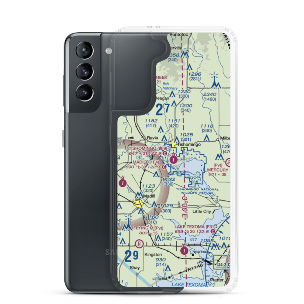 Tishomingo Airpark (0F9) VFR Sectional Samsung Case Samsung Galaxy S21 model shown