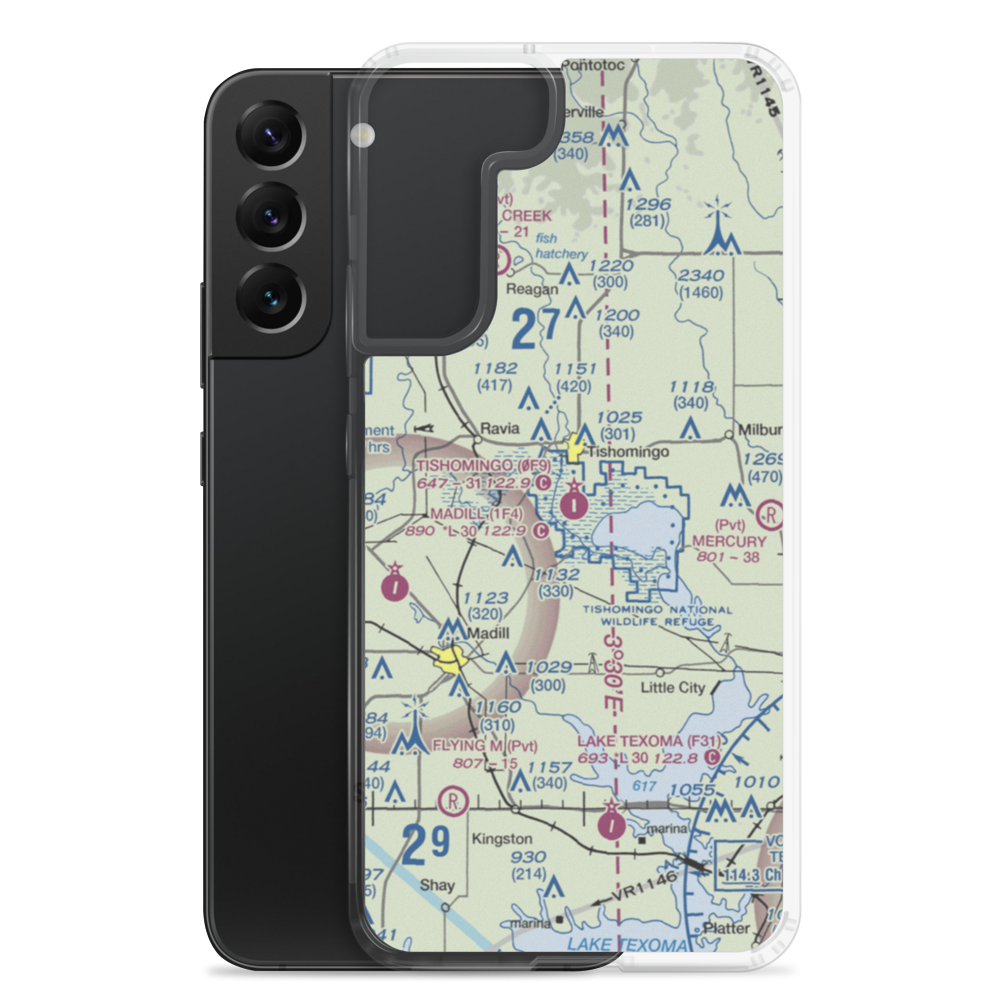 Tishomingo Airpark (0F9) VFR Sectional Samsung Case Samsung Galaxy S22 Plus model shown