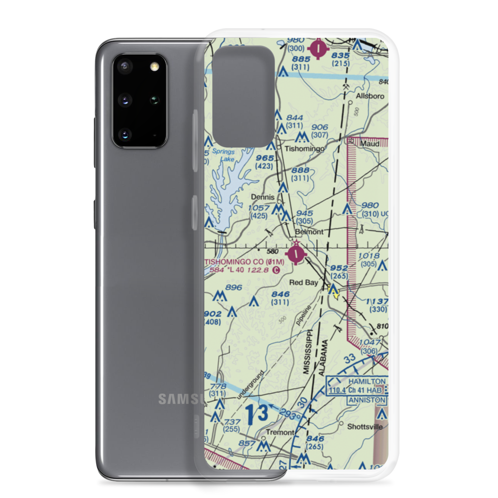 Tishomingo County Airport (01M) VFR Sectional Samsung Case Samsung Galaxy S20 Plus model shown