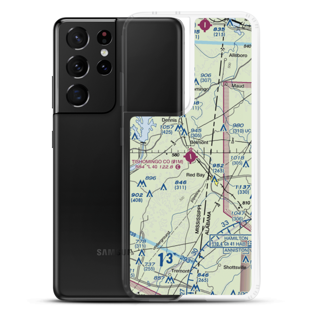 Tishomingo County Airport (01M) VFR Sectional Samsung Case Samsung Galaxy S21 Ultra model shown