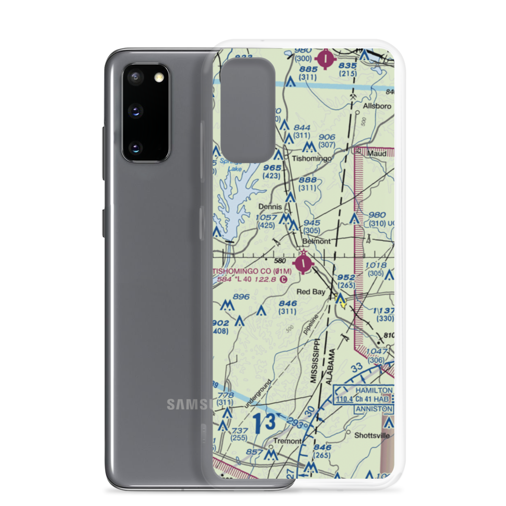 Tishomingo County Airport (01M) VFR Sectional Samsung Case Samsung Galaxy S20 model shown