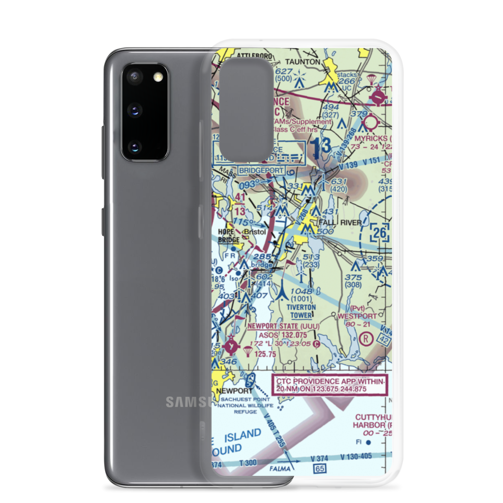Tiverton Seaplane Base (RI06) VFR Sectional Samsung Case Samsung Galaxy S20 model shown