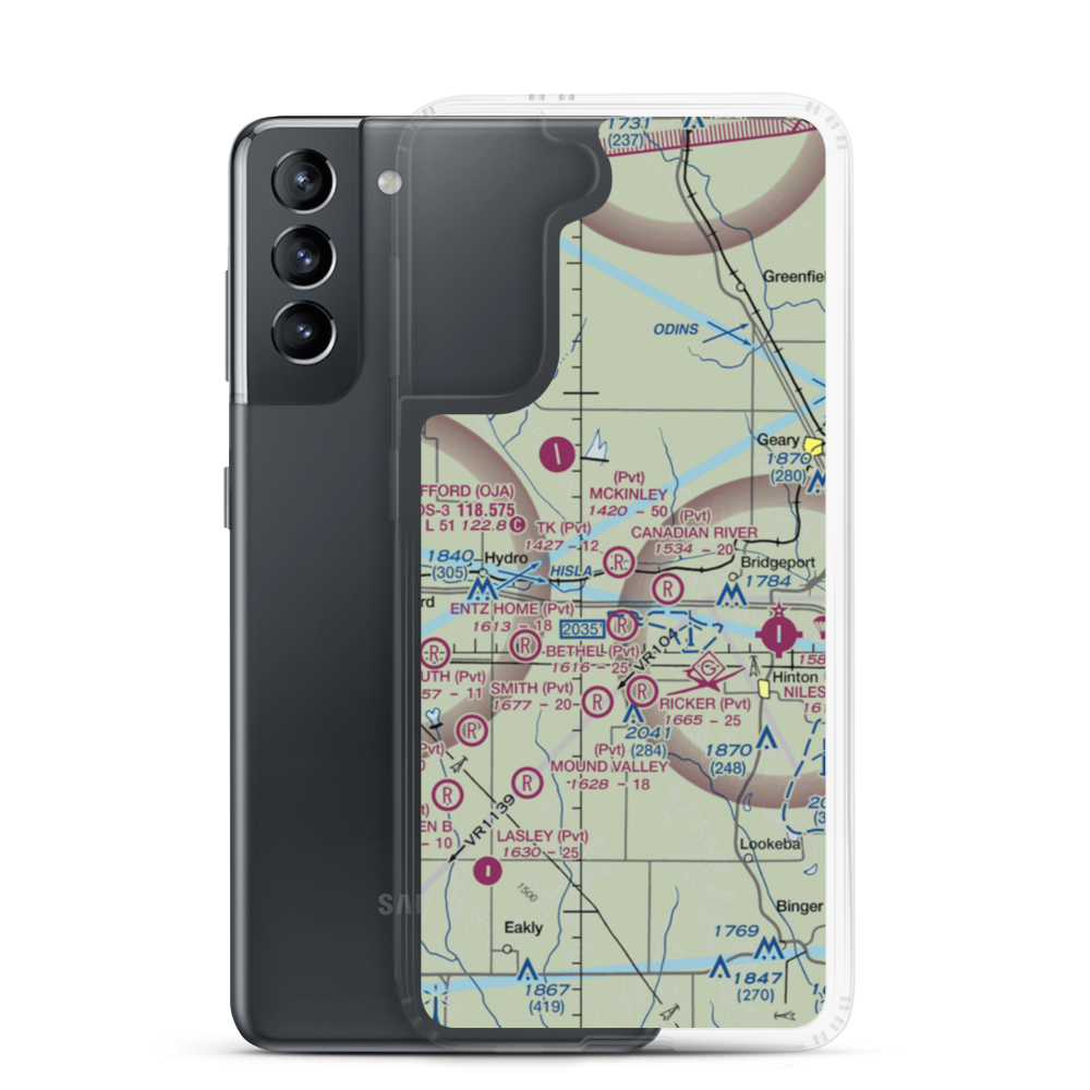 TK Airport (3OK2) VFR Sectional Samsung Case Samsung Galaxy S21 model shown