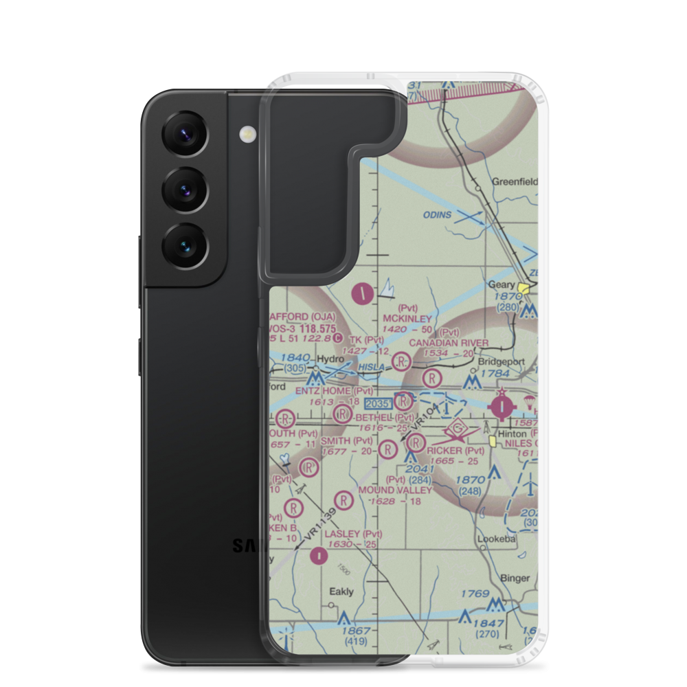 TK Airport (3OK2) VFR Sectional Samsung Case Samsung Galaxy S22 model shown