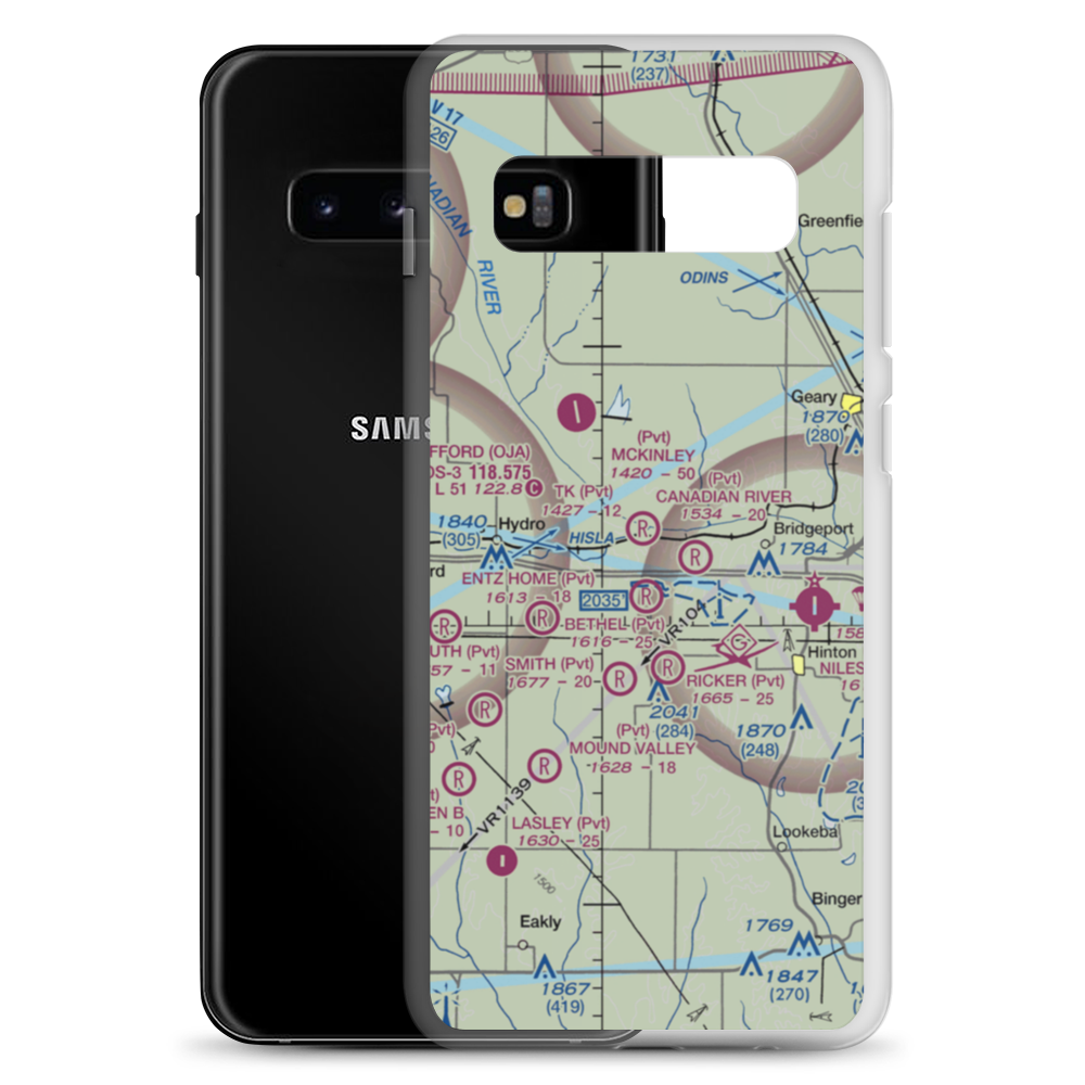 TK Airport (3OK2) VFR Sectional Samsung Case Samsung Galaxy S10+ model shown