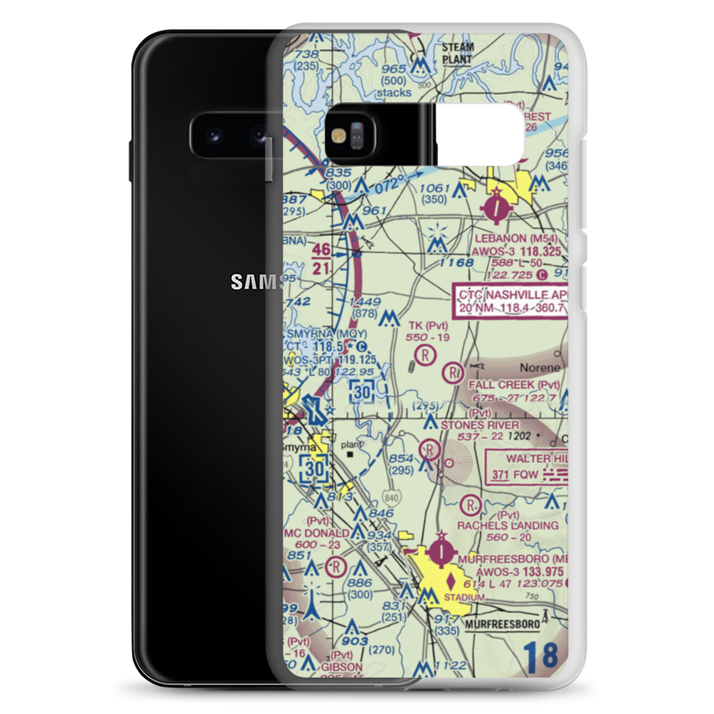 TK Farms Airport (TN26) VFR Sectional Samsung Case Samsung Galaxy S10+ model shown