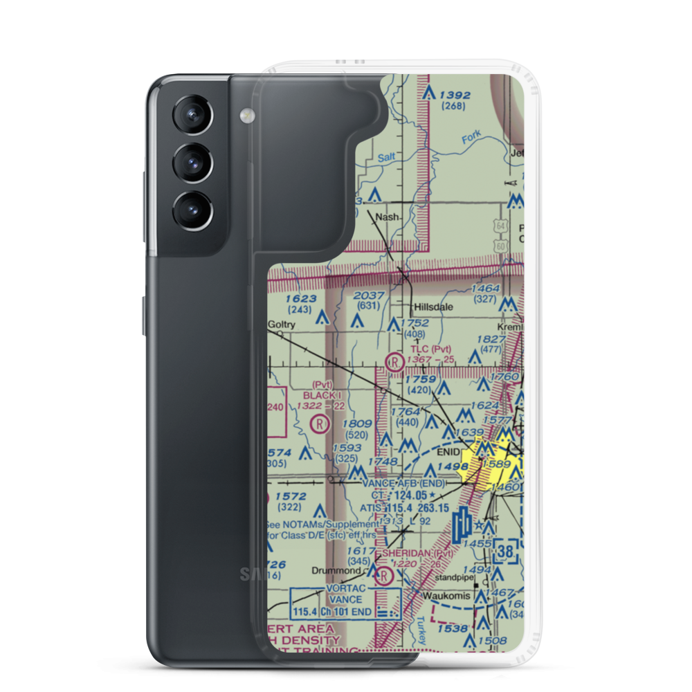 TLC Airport (OK71) VFR Sectional Samsung Case Samsung Galaxy S21 model shown