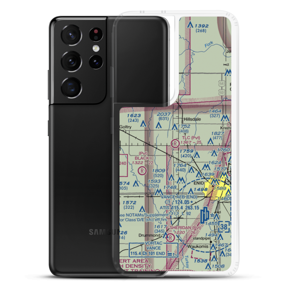 TLC Airport (OK71) VFR Sectional Samsung Case Samsung Galaxy S21 Ultra model shown
