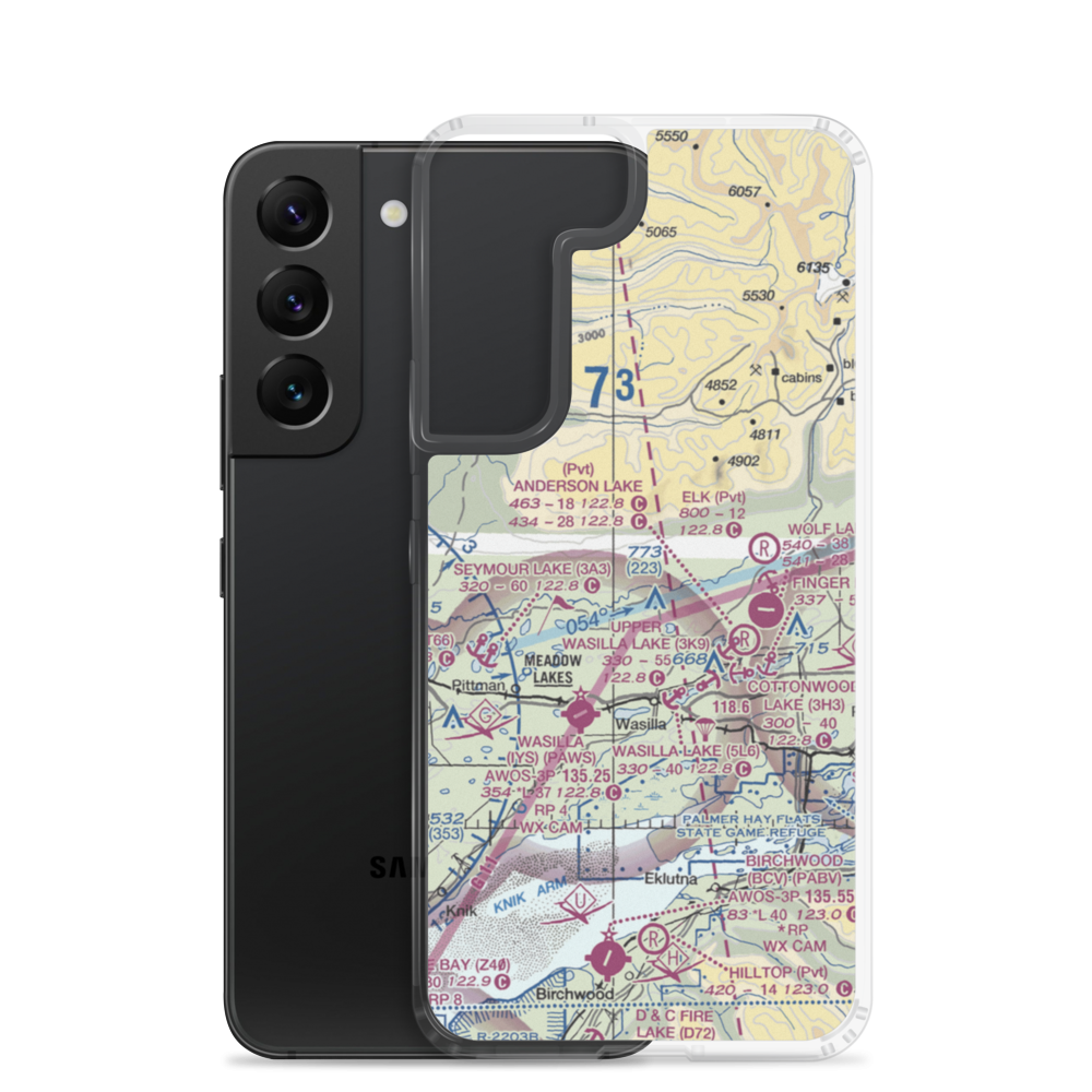 Todds Strip (5AK5) VFR Sectional Samsung Case Samsung Galaxy S22 model shown