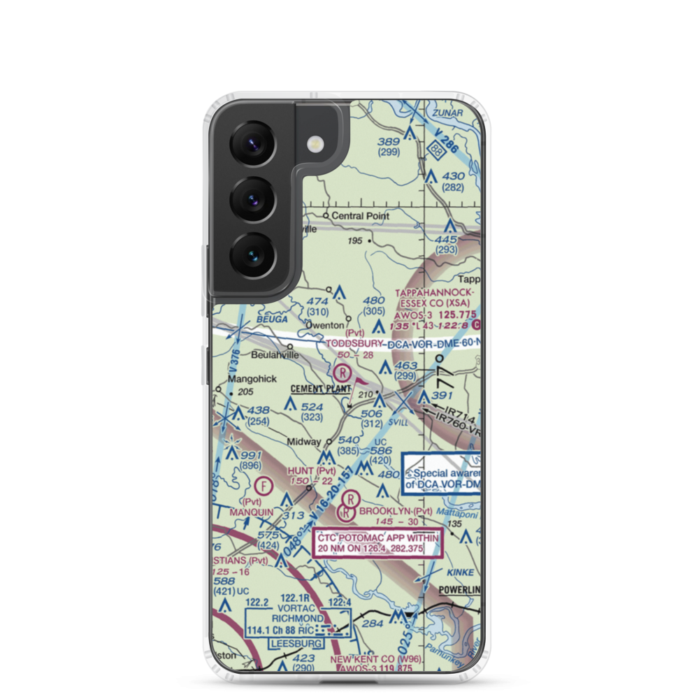 Toddsbury Farm Airport (25VA) VFR Sectional Samsung Case Samsung Galaxy S22 model shown