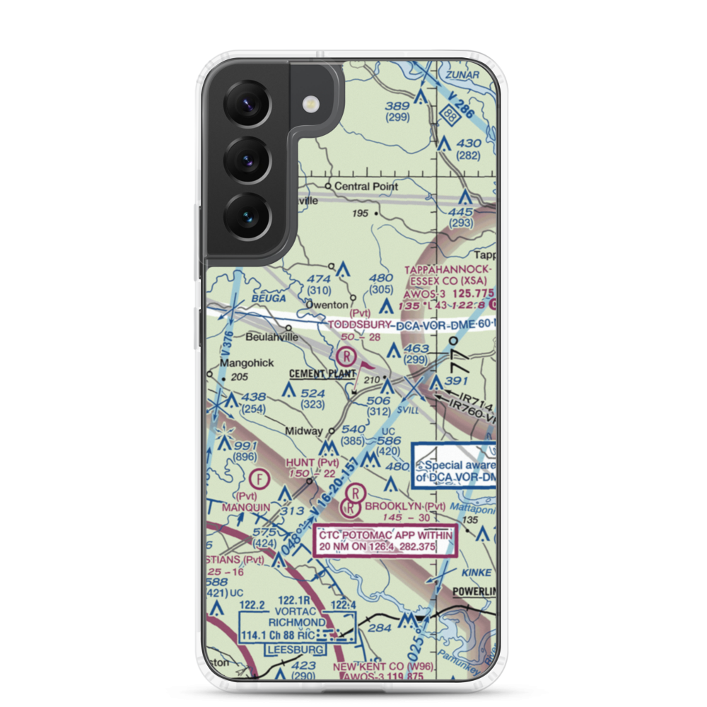 Toddsbury Farm Airport (25VA) VFR Sectional Samsung Case Samsung Galaxy S22 Plus model shown