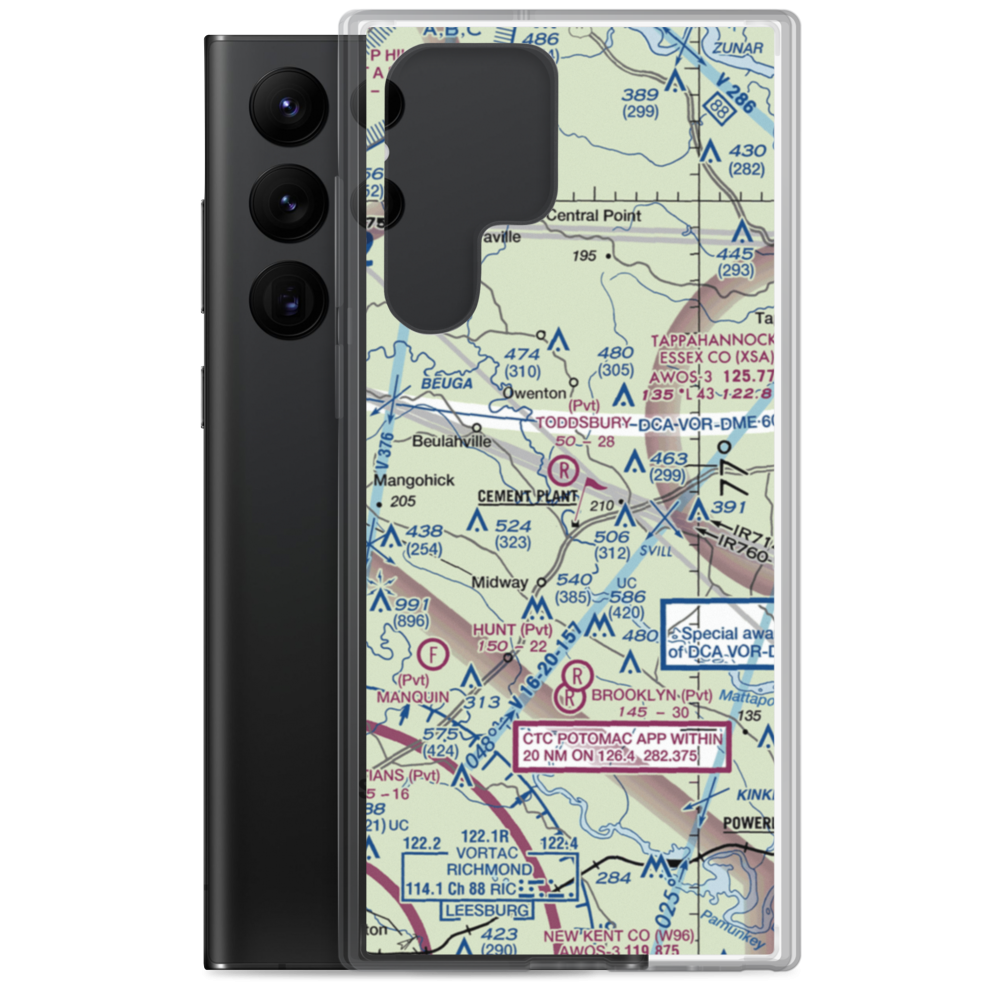 Toddsbury Farm Airport (25VA) VFR Sectional Samsung Case Samsung Galaxy S22 Ultra model shown